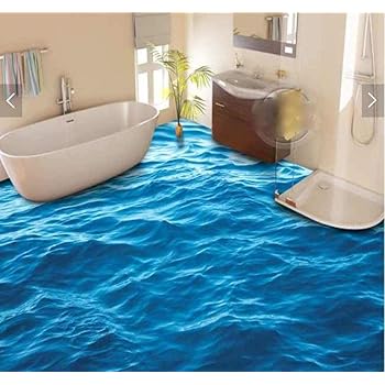 3d Blue Water Waves 3d Bathroom Flooring Photo 3d Wall Murals Wallpaper Custom Waterproof 3d Pvc Self Adhesive Flooring Stickers 250x175cm Amazon Com