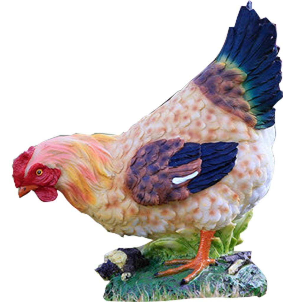 PAGOIAAR Garden Statue Animal Sculpture Outdoor Decor Gift Outdoor Statues Outdoor Simulation Hen Statue Garden Resin Animal Decoration Courtyard Red Rooster Sculpture(22.5 * 13.5 * 24.5cm)