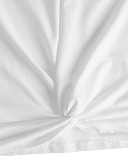 Miniatura 2 de MakeMeChic - Camiseta ombliguera para mujeres, de manga corta con nudo frontal, para verano, unicolor