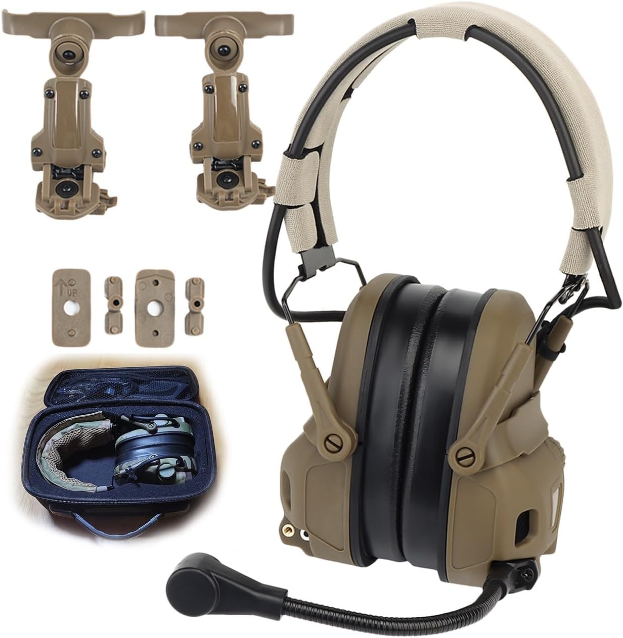 Tactical Airsoft Paintball Fast Helmet Headset, Dual-Mode Tactical Communication Headphone 360° Adjustment
