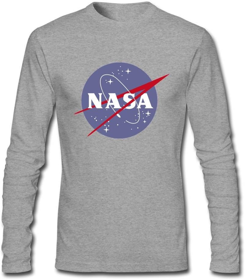 Baigo NASA Logo Long Sleeve T-shirt for Man Grey S