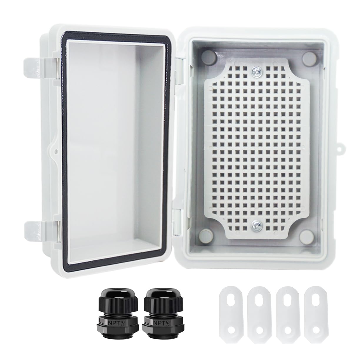 Otdorpatio Junction Box, Hinged Cover IP67 Waterproof ABS Project