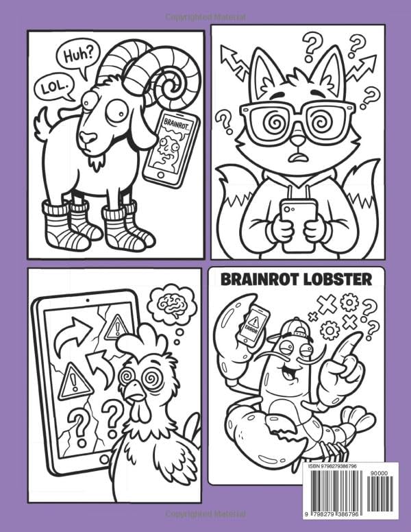 Brainrot Coloring Book Viral Meme Edition: A Chaotic Meme-Style Activity Book for Gen Z & Teens Packed with Absurd Humor, Silly Challenges, and 60+ Coloring Pages image 3