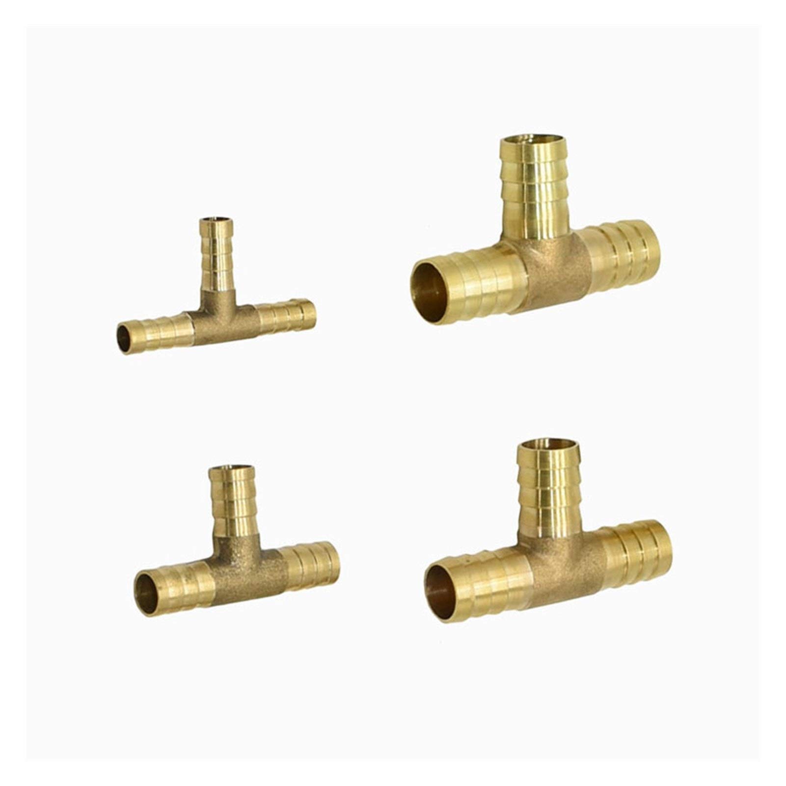 Manguera de jardín Conexión rápida En forma de T 8 mm 10 mm 14 mm 16 mm Latón Barb conector en forma de T separador de agua del aire Tubería de gas Tubería rápida Conector Instalación de tuberías 50Pc