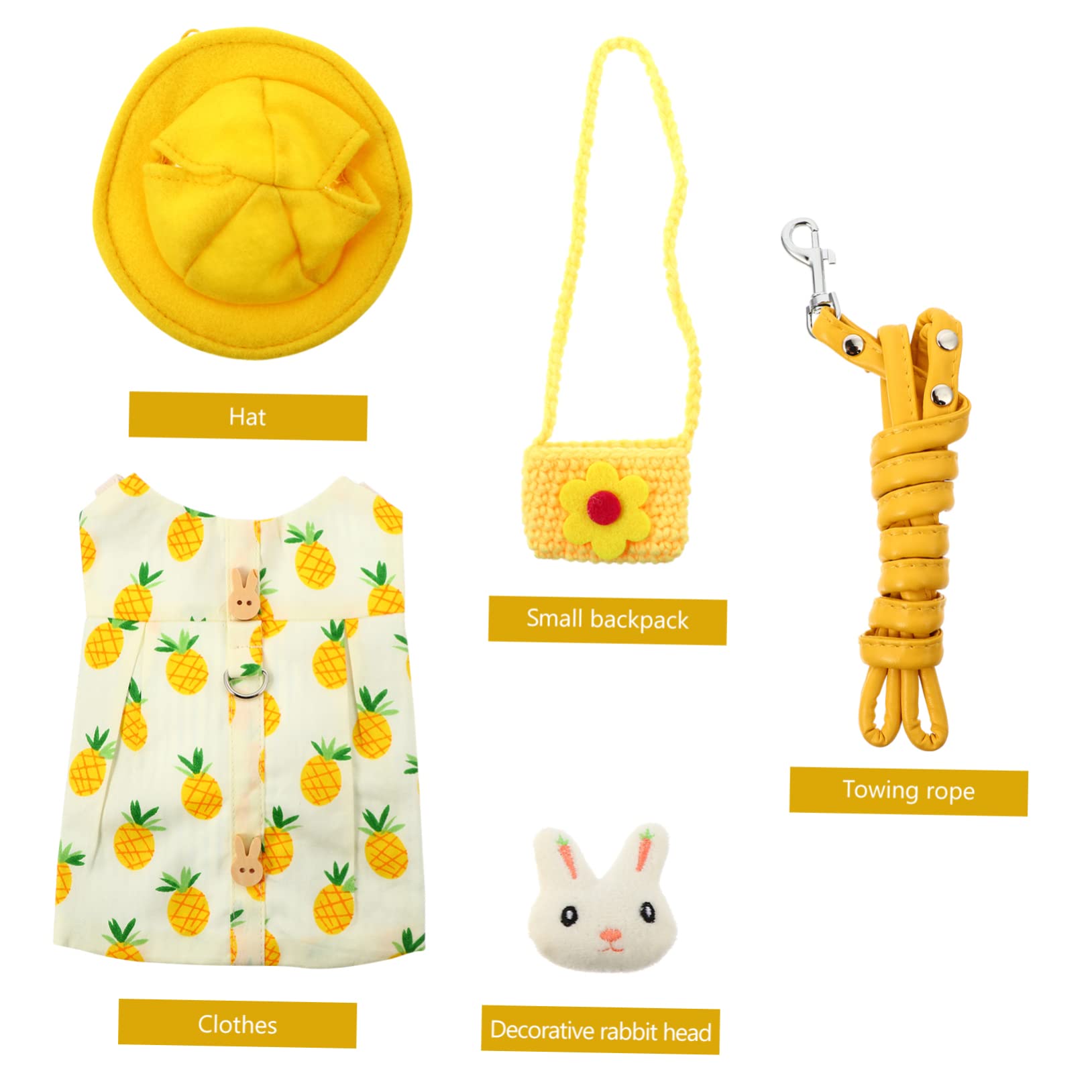 Angoily 3sätze Bunny Stripe Geschirr Haustiere Verstellbare Kaninchenleine Mit Niedlichem Hut Und Kleidung Für Kleine Tiere Wie Zwergkaninchen Weich Und Bequem Für Feiertagsoutfits