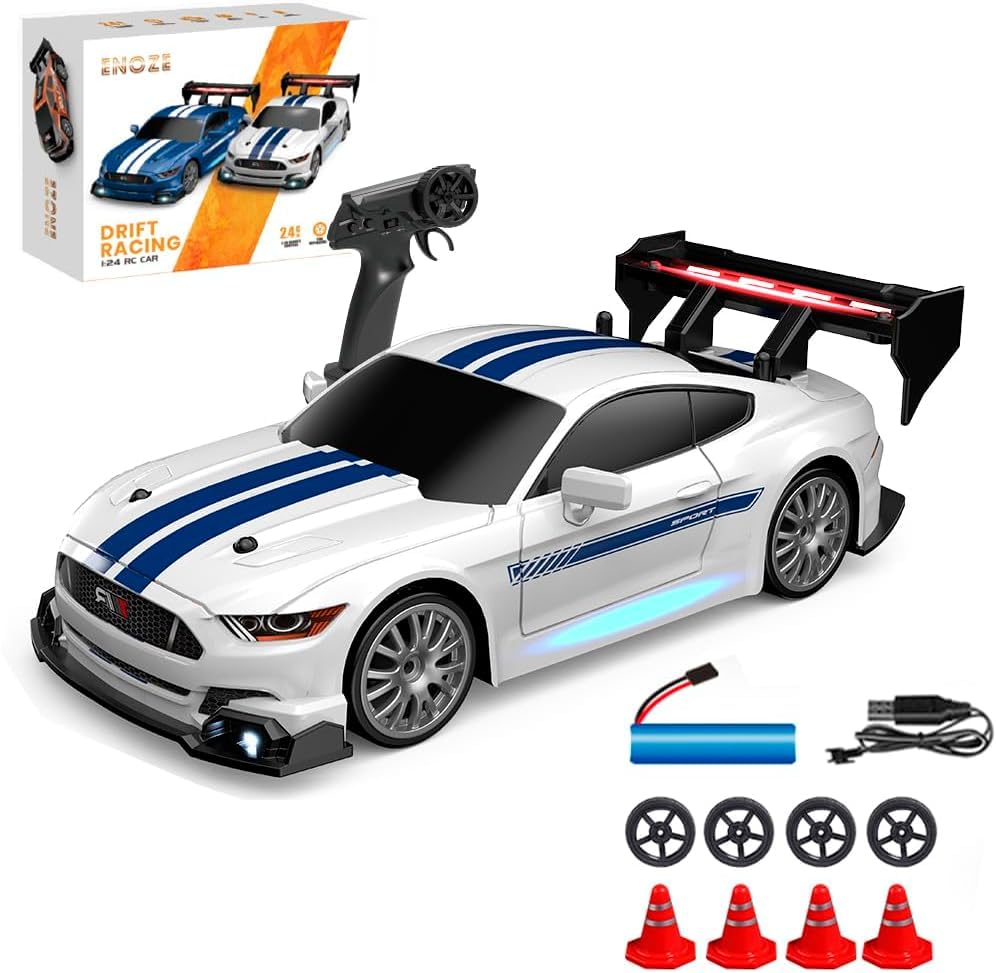 Image of Bestie toys Remote ControlledCar 25+km /h 1 /24 RC Drift Car 4WD High Speed Racing Car Playtime Cool LED Lights Replaceable Tyres Rechargeable Children's Gift