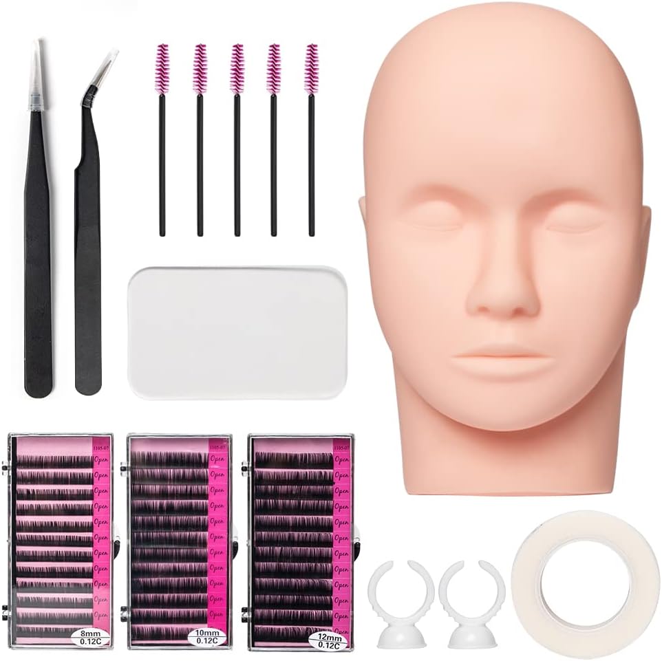 Mannequin Training Head,Eyelash Extension Practice Kit for Makeup (1