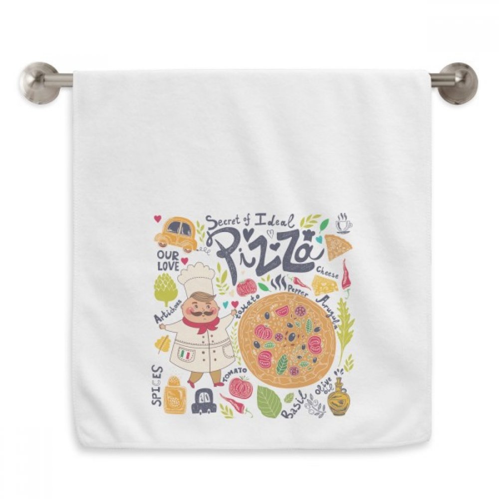 Serviette moelleuse visage Pizza blanche pour peau sensible