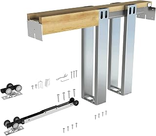 JUBEST 36x80 Pocket Door Frame Kit with 120lb Soft Close & Galvanized Steel Studs for 2x4 Walls - Fits 24-36in Doors, Easy DIY Install