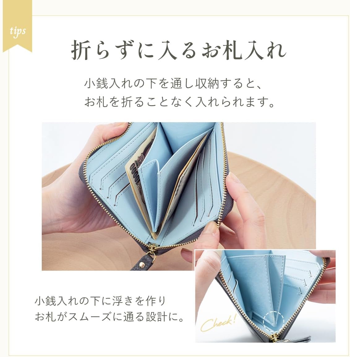 [RafiCaro] ミニ財布 レディース お札が折れない 大容量 カード入れ 小銭入れ 小さい 財布 L字ファスナー 薄型 コンパクト グレー/イエロー