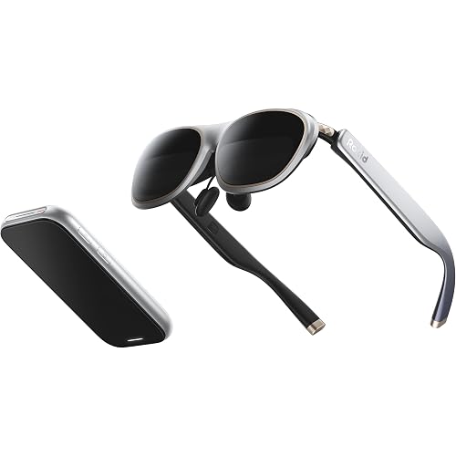 Rokid AR Spatial Silver Max2 AR Glasses & Station2 Spatial Computer with 360" Micro-OLED 3-Screen Display, 120Hz OLED, 600 Nits, Multi-Tasking for Work & Gaming