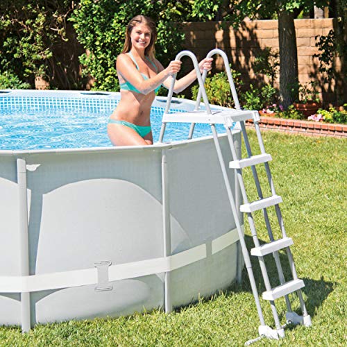 Intex 28074 - Accessoires Piscines - Echelle Double Sécurité Plateforme 1,32 M - Marches Amovibles
