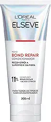 L'Oréal Paris Elseve Bond Repair Condicionador Reparação Molecular com Ácido Cítrico, Sela Cutículas e Reconstrói Ligações, Devolve Força, Brilho e Maciez aos Cabelos Danificados, 200ml