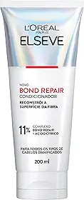 L'Oréal Paris Elseve Bond Repair Condicionador Reparação Molecular com Ácido Cítrico, Sela Cutículas e Reconstrói Ligações, Devolve Força, Brilho e Maciez aos Cabelos Danificados, 200ml