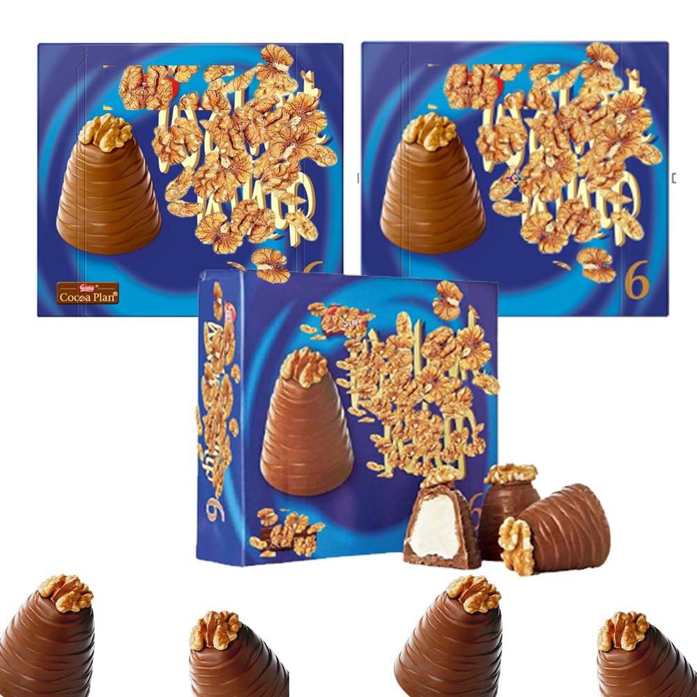 Walnut Milk Chocolate 30g Multipack of 6 - Party Gift - Vegetarian Friendly, No Artificial Flavours or Colours (06 Boxes)