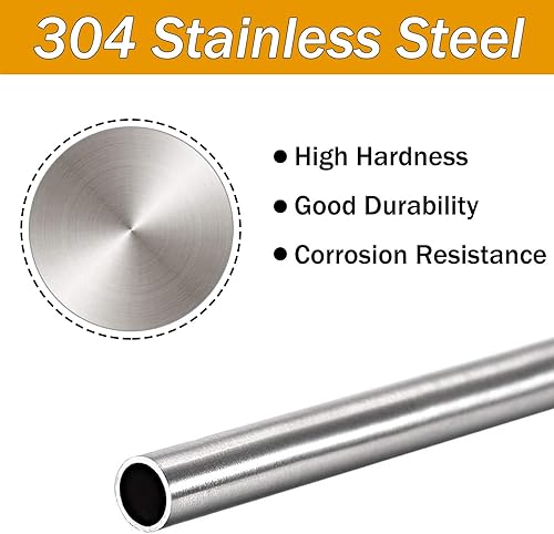 Miniatura 2 de 4 tubos de acero inoxidable 304 de 0.197 in de diámetro exterior de 0.016 in de grosor de pared de 9.843 in de longitud, 0.2 pulgadas de diámetro