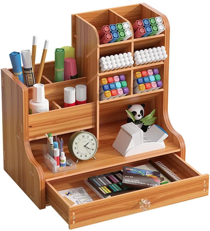 Multifunktional Schreibtischregal Schreibtisch-Organizer Aus Holz Mit  Schublade  Praktische Aufbewahrung Fr Bro, Stifte & Kleinigkeiten