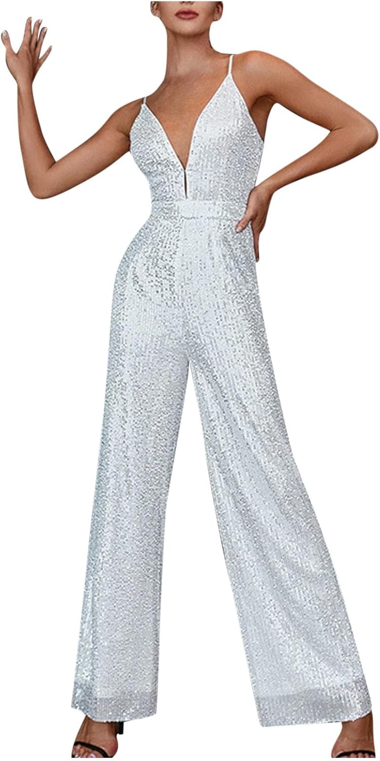 Womens Pants Coveralls Pants Unitard for Women Straight Leg Plain Long Leg Summer Fall Pants 2025