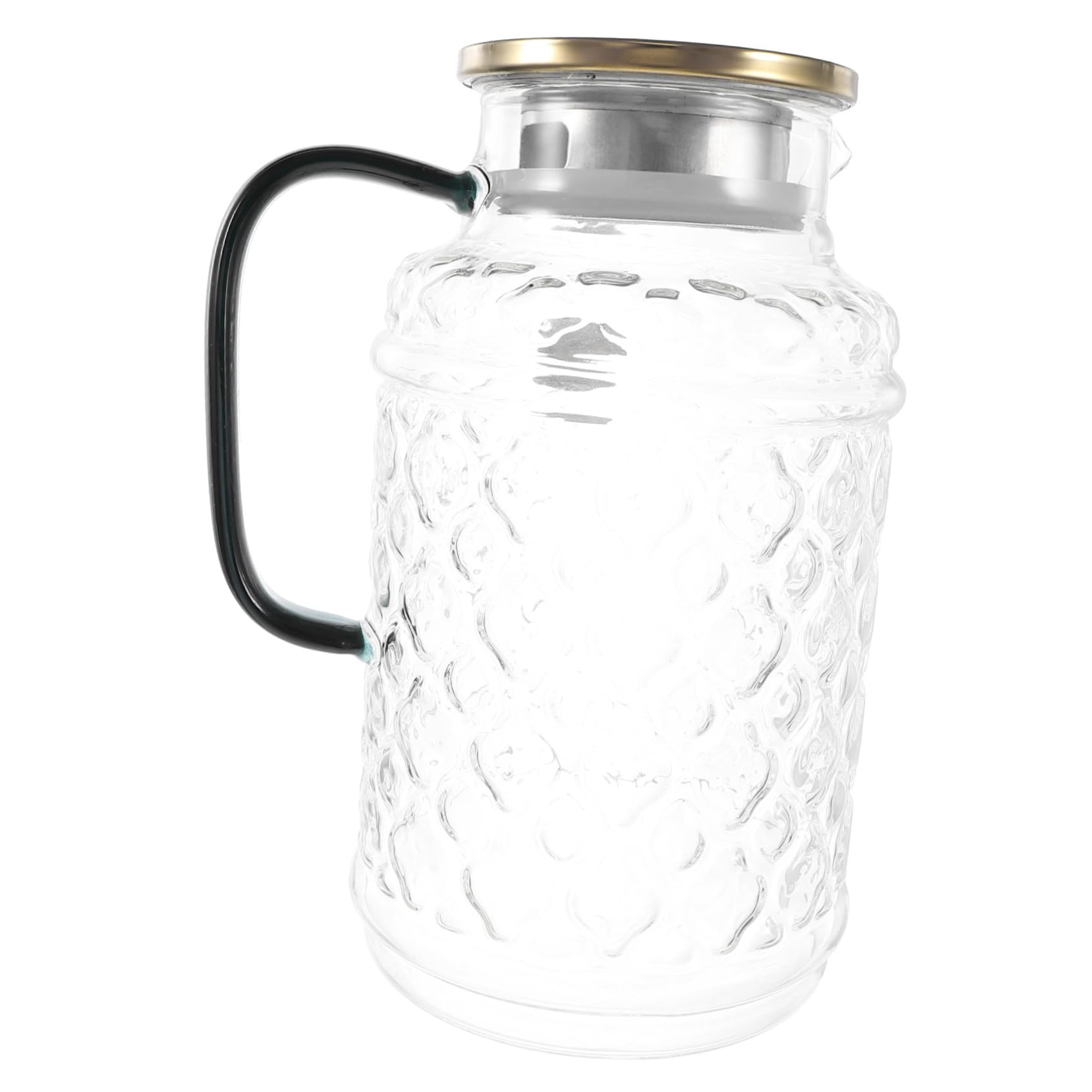 Glaswasserkrug mit Deckel 1, 7 L aus Glas und Edelstahl