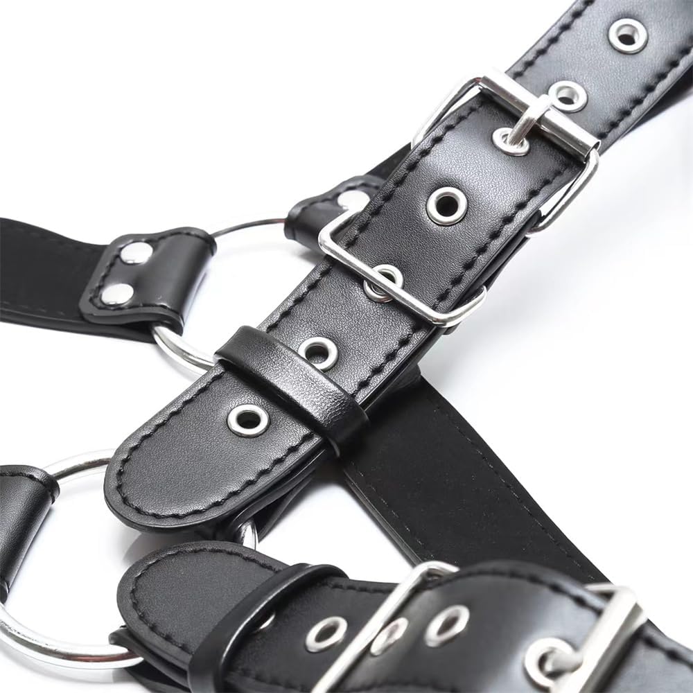 Men's Leather Harness Enduring and Breathable Adjustable Buckle Body Chest Garter Shoulder Cage Belt Body Bondage Cage Punk Nightclub Cosplay Costume Clubwear, Goth Rave Outfits Accessories