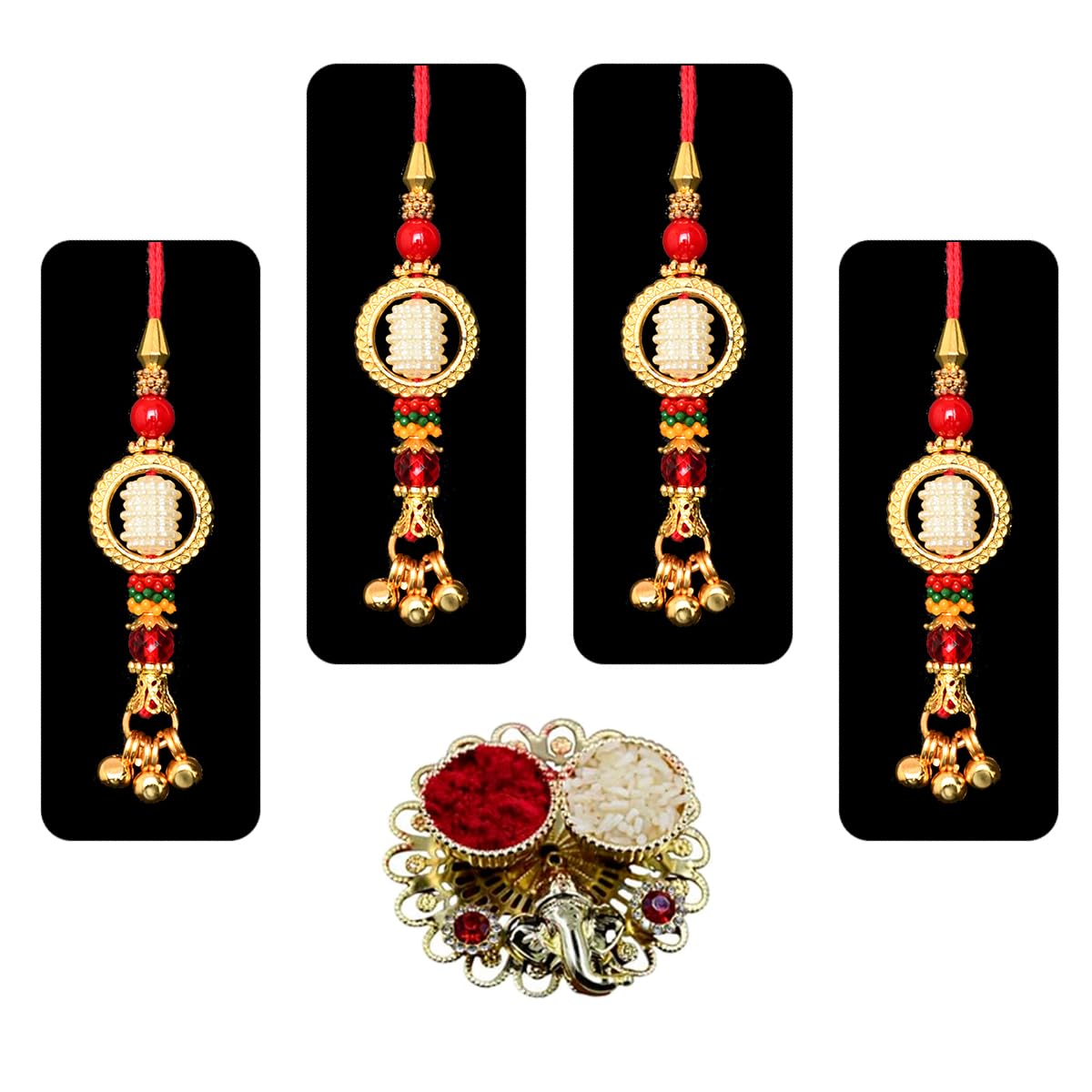 Saugat Traders Handmade Lumba Rakhi for Bhabhi Set of 4 - Designer Chopra with Roli Chawal - Exclusive Rakhi for Women - Beads Rakhi for Bhabhi (B0DC59DZW5) Amazon Price History, Amazon Price Tracker