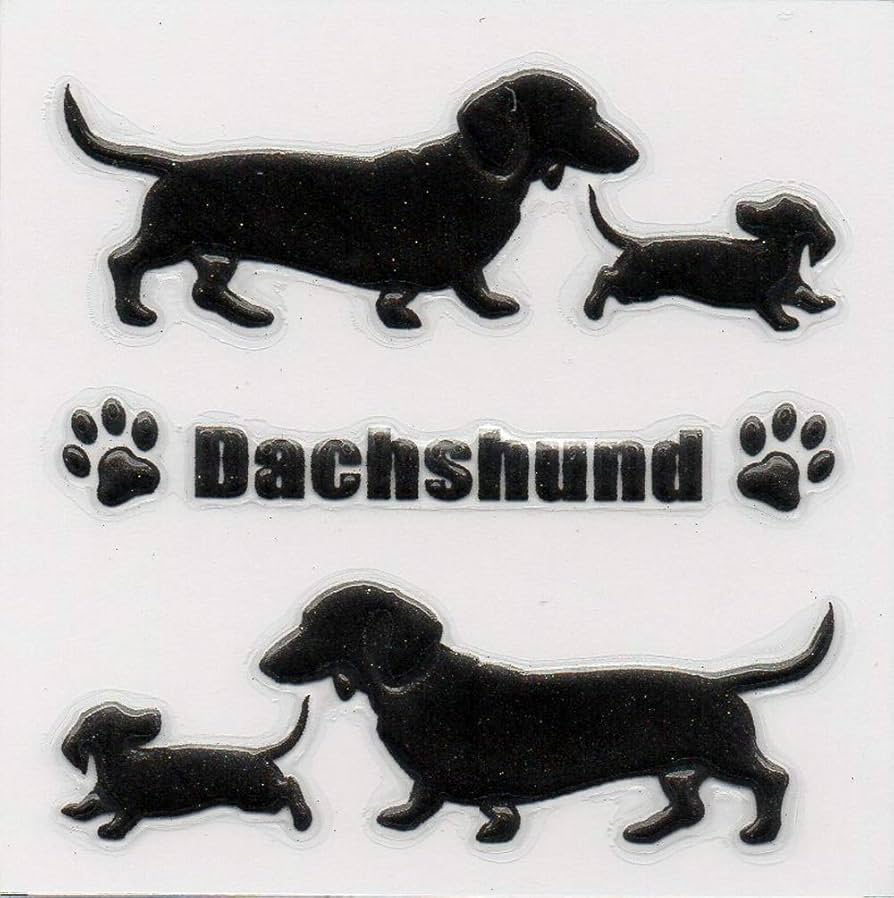 Amazon.co.jp: 犬 蒔絵シール ステッカー【LOVE DOG ダックス