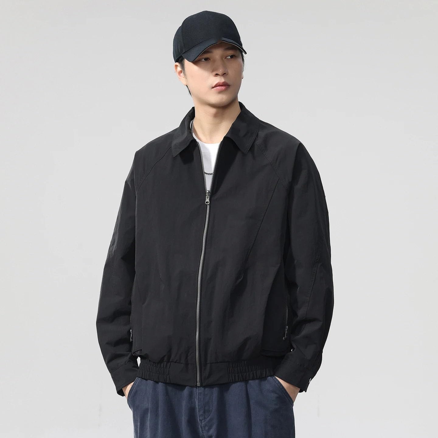 Men's Business Vintage Coat Outerwear Reversible Streetwear Relaxed Fit Cargo Jacket