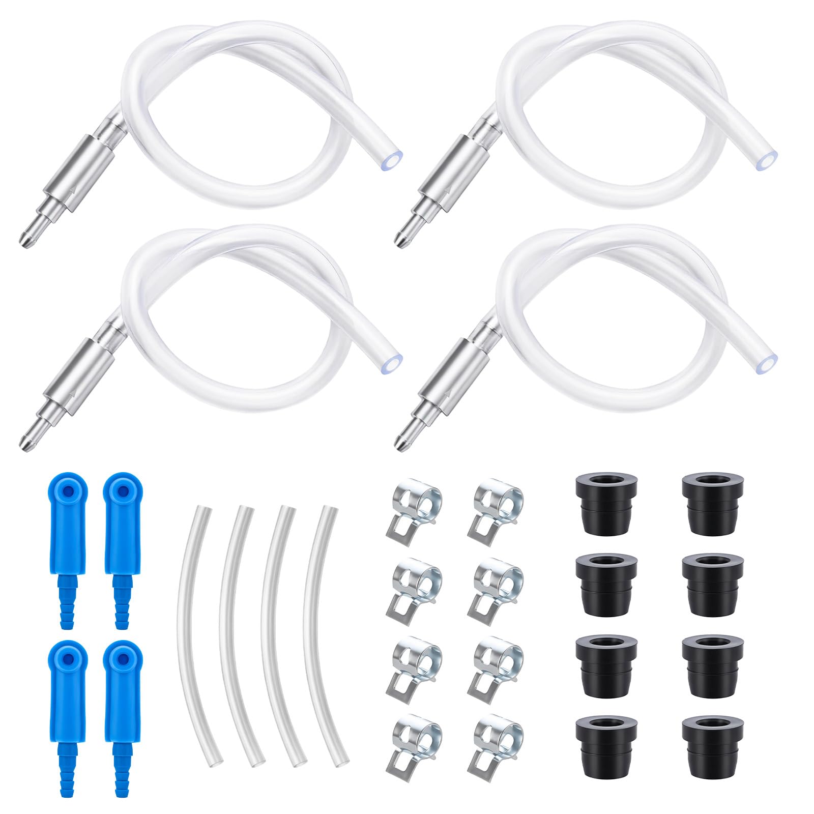 Kit de 4 mangueras de purga de frenos con válvula de retención unidireccional, manguera universal de purga de líquido de frenos, válvula unidireccional que evita el reflujo de aire para coche