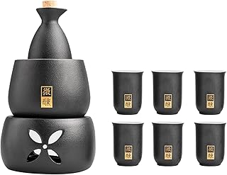 Ceramic Sake Set with Warmer Include 1pc Sake Bottle