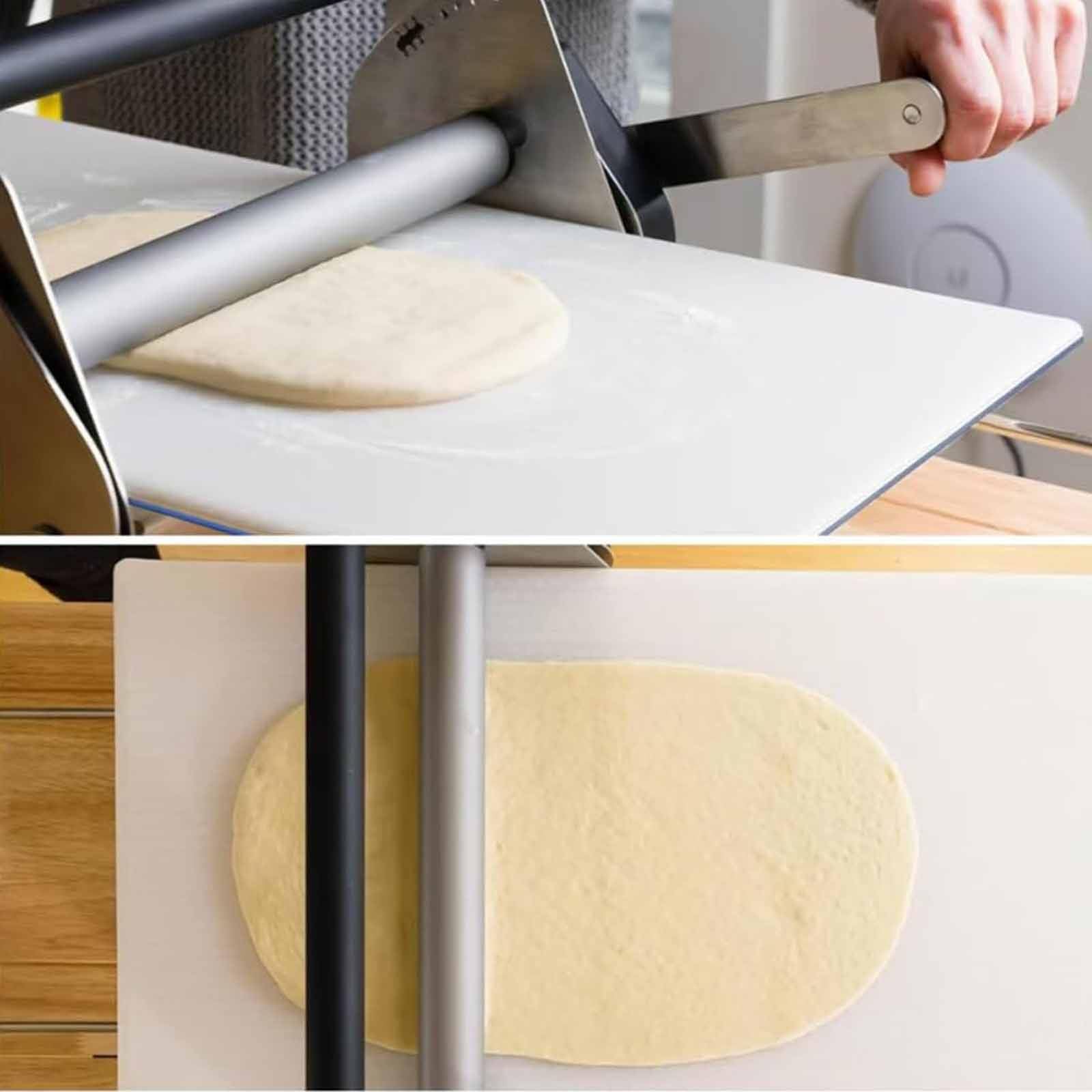 Sfogliatrice Pasticceria Manuale in Acciaio Inox con Tavola Grande 39" X15,5,Spessore Regolabile 0,5 a 27 Mm, Laminatrice per Pasta per Panetteria, Pizza E Croissant,Rs201