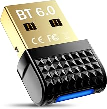Bluetooth 6.0 Adapter for PC, USB 6.0 Bluetooth Dongle, EDR Wireless Transmitter Receiver for Laptop, PC, Headphones, Keyboard Mouse Stereo Compatible with Windows 11/10/8.1/7 (BT600)
