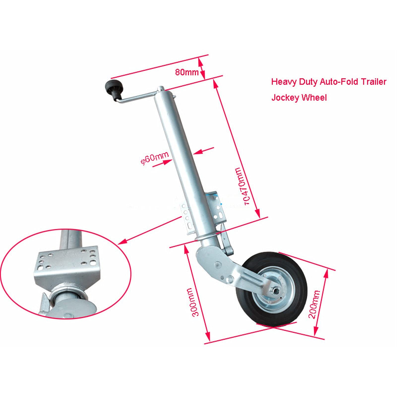 Ręczny podnośnik, Heavy Duty Trailer Wheel 60mm Jack Leg Stand Części Camper RV Caravana Akcesoria