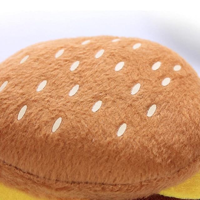 Foto 8 de 8 de Folpus Juguete de Peluche para Masticar Hamburguesas, Juguete para Perros Chirriantes para