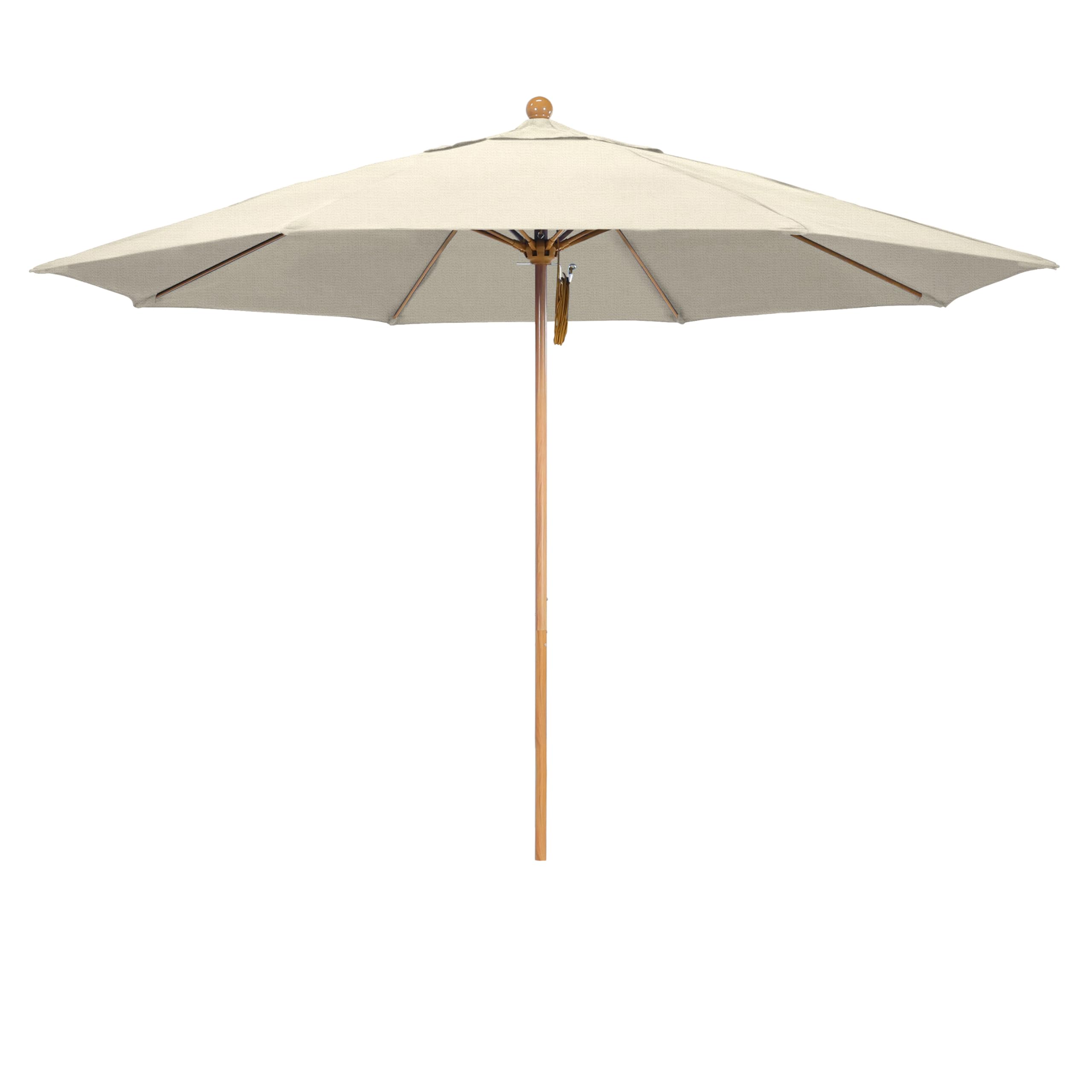 California Umbrella 11Ft Commercial Grade Market Umbrella, Pulley Lift, Aluminum/Fiberglass, 2mm pole wall, Teak Woodgrain Frame, Solution Dyed-image-37