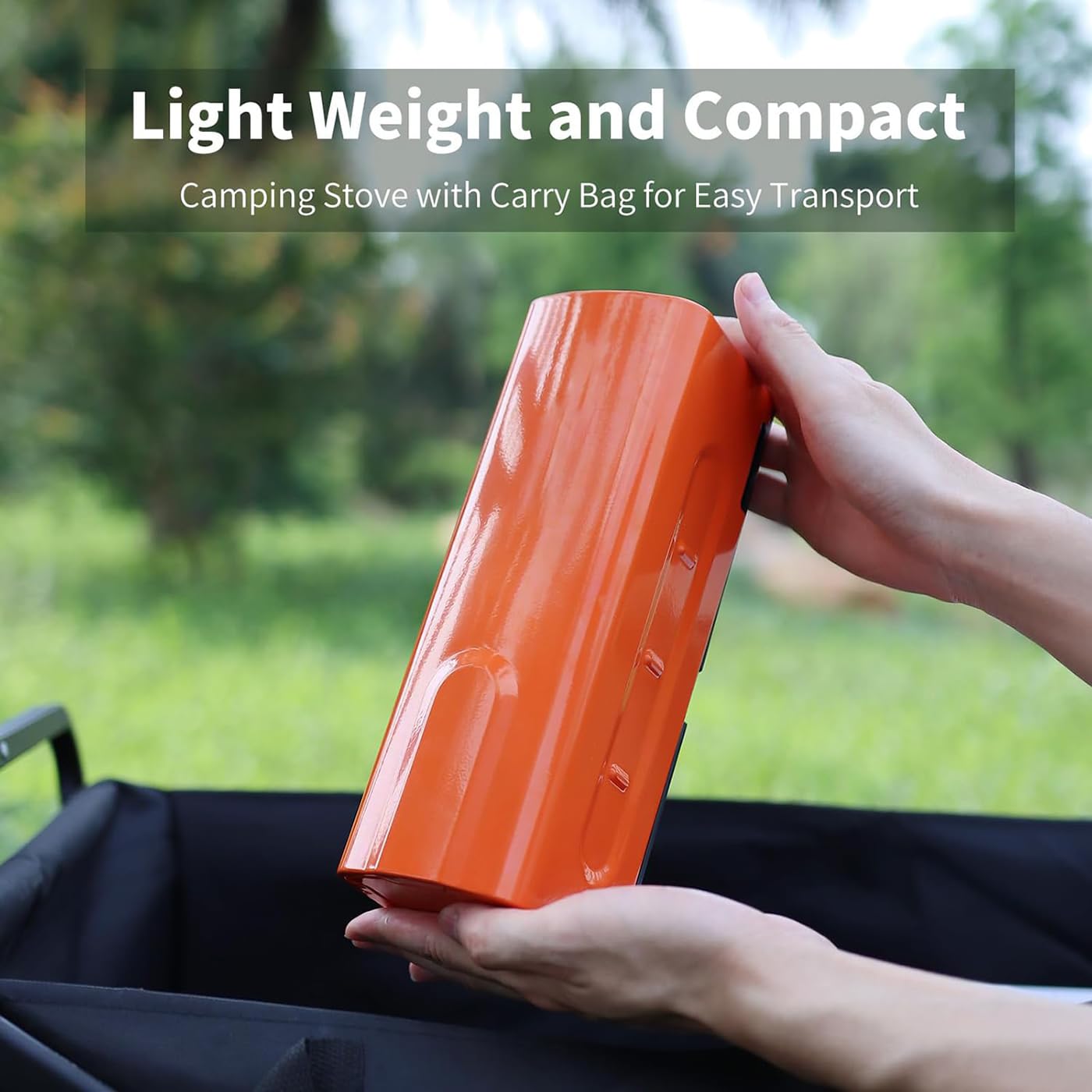Réchaud à gaz de camping portable, 2200 W, réchaud au butane avec allumage piézoélectrique et sac de transport, pliable avec puissance de feu réglable pour la cuisine en plein air, la randonnée, le