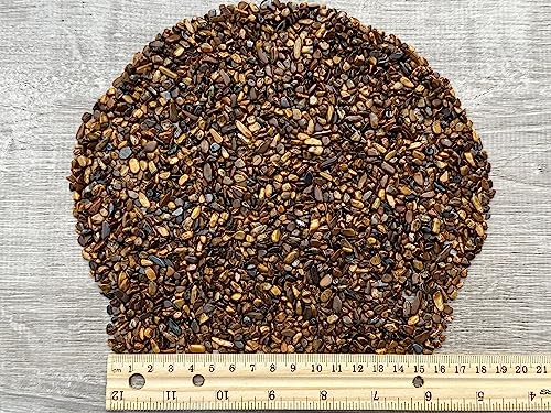 Image of 2 oz Lot Natural Semi Gold Tiger Eye Tumbled Gemstone Chips, Gold Tiger Eye Crushed Mini Crystals, Undrilled Tiger Eye Chips (Gold Tiger Eye)