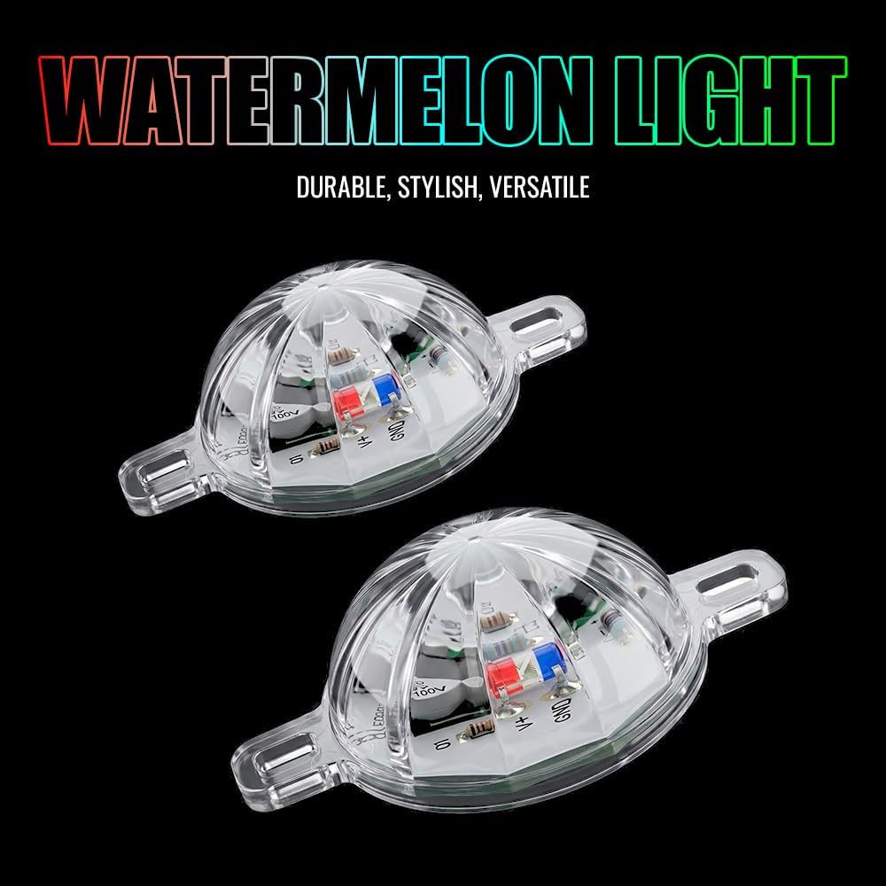 Mini Watermelon Lights LED Side Marker Turn Signal Lights,4pcs RGB Color Strobe LED Chassis Lights for semi Truck Trailer, 12-24V Waterproof Motorcycle Car Underglow Kit
