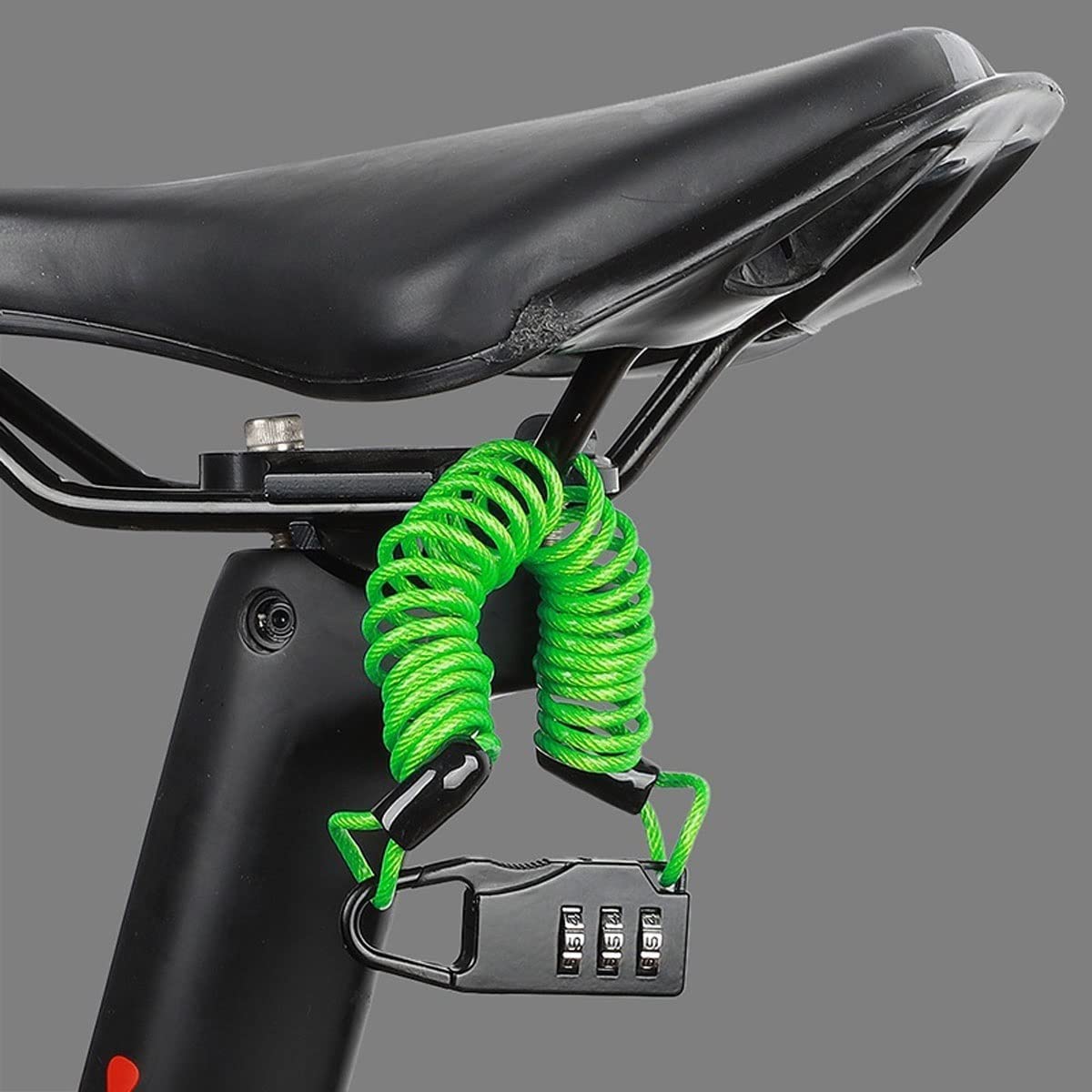 Lucchetti con Cavo a 3 cifre con Password, lucchetti antifurto per Bici, per Casco, Sella, Moto, Scooter, Accessori per Bicicletta (Bianco, 1,5 m)