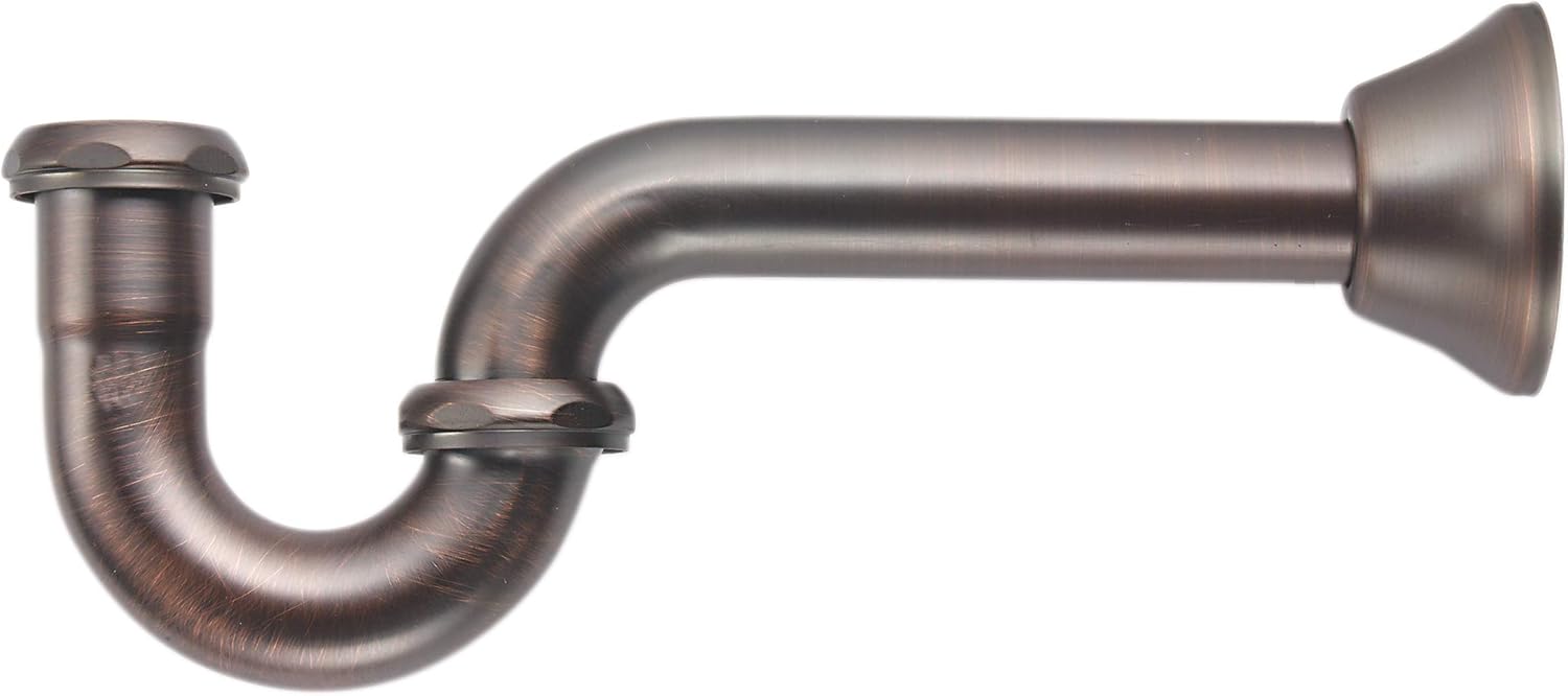 Keeney K100VB 1-1/4-in. x 1-1/4-in. Brass P-Trap with Deep Flange for Bathroom Sinks, Venetian Bronze