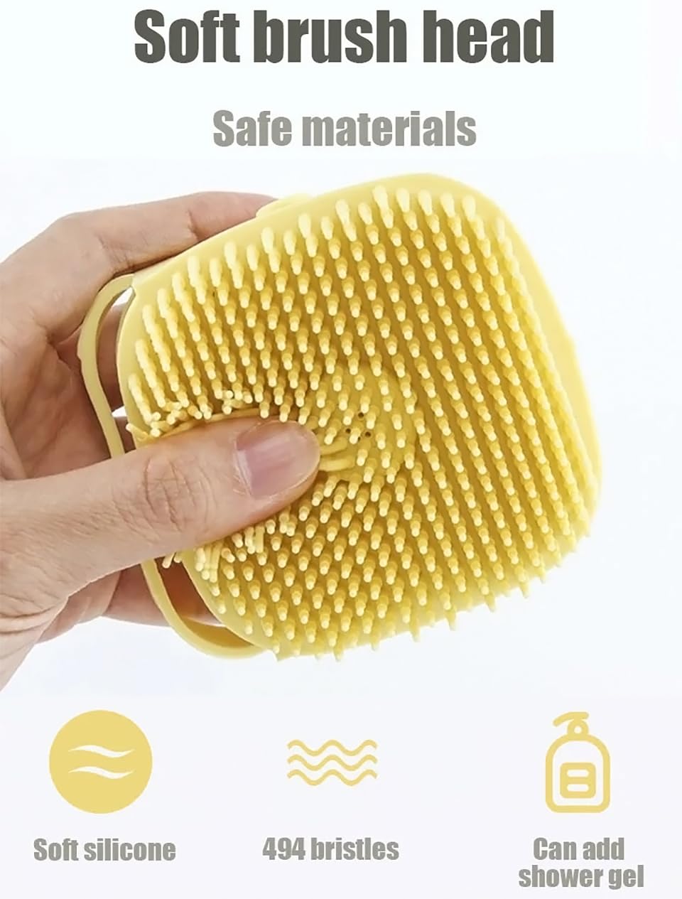 GLUN ® Silicone Brush With Shower Gel Dispenser, Mud & Dirt_Removal With Soft Silicone Bristle With Non-Toxic Bath Brushes