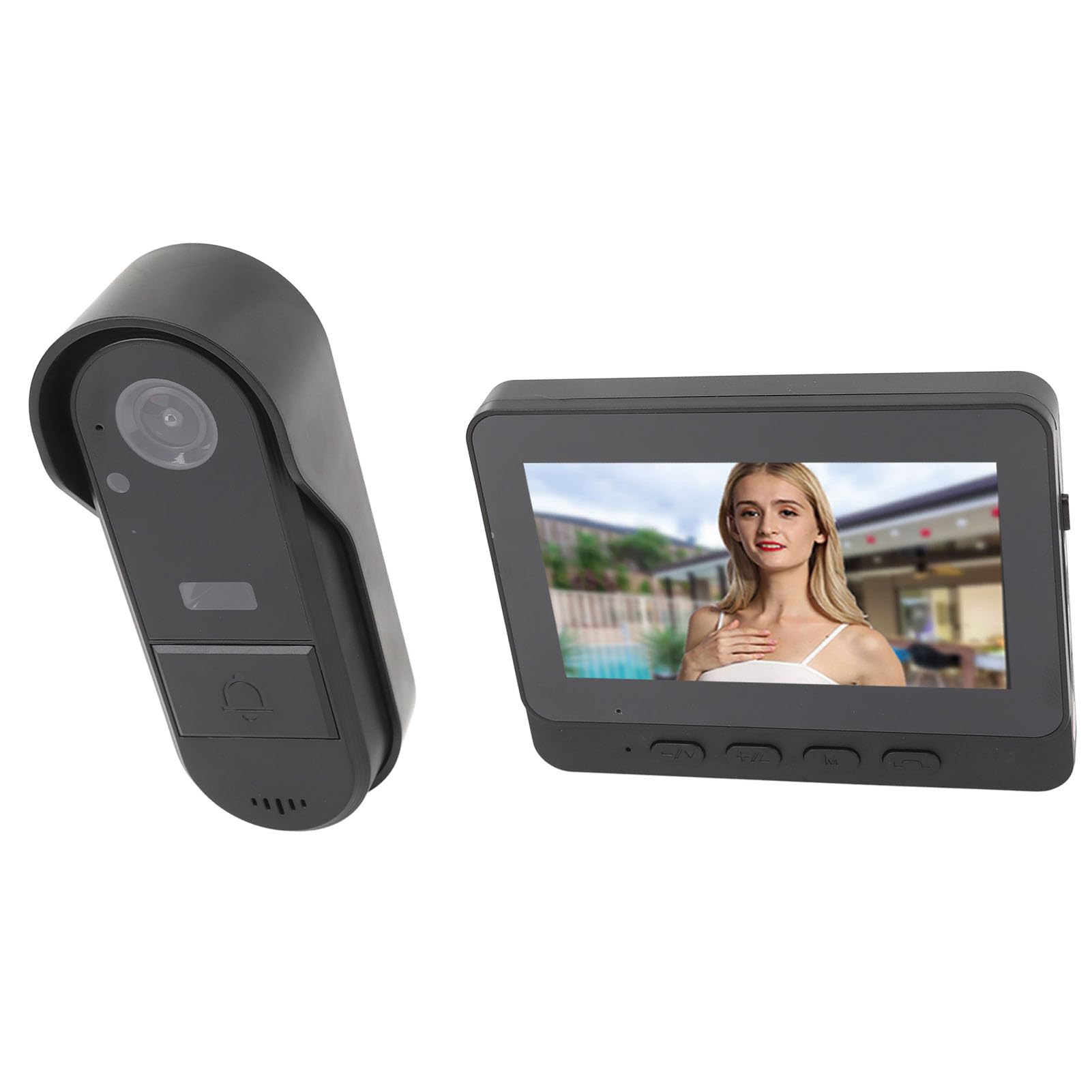 Citofono Videocitofono Wireless con Videocamera Videocitofono HD 1080P, Display a Colori da 4,3 Pollici, Impermeabile IP65, Citofono Bidirezionale, Funzioni di Visione Notturna