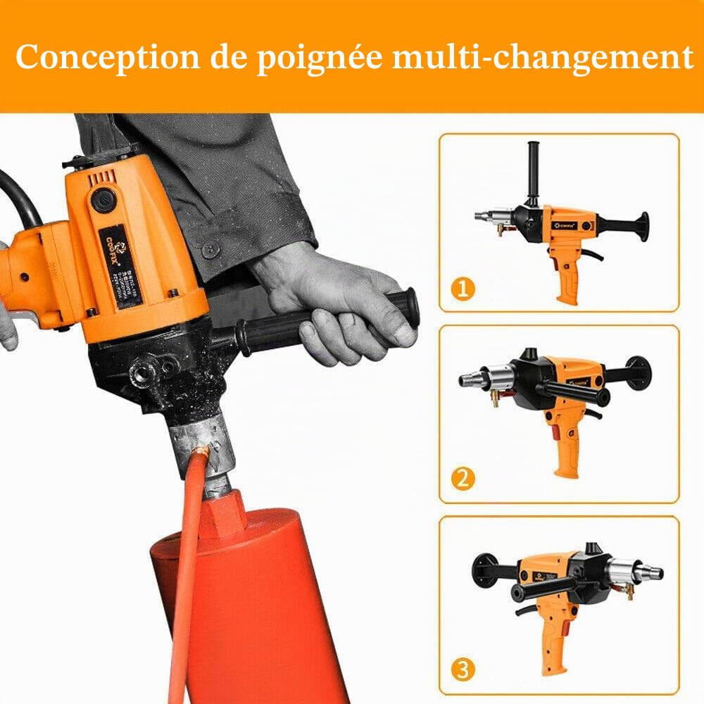 Fayelong Perceuse à noyau diamantée 7,1" 180 mm pour perçage béton diamanté 3000 W 220 V