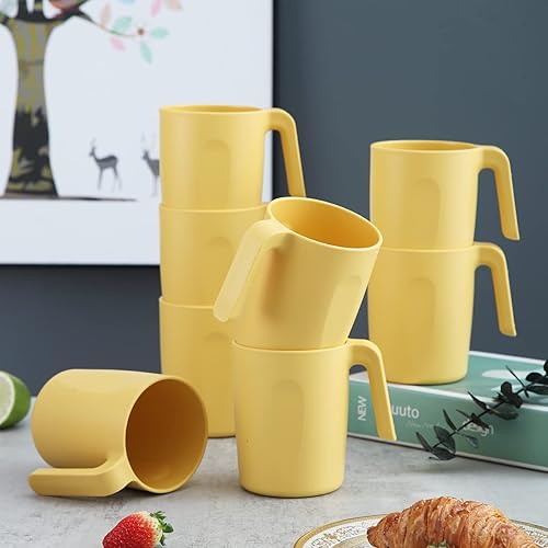 Miniatura 5 de Kyraton Juego de tazas de plástico de 8 piezas, irrompibles y reutilizables, ligeras, de viaje, tazas de café, tazas de expreso, fáciles de