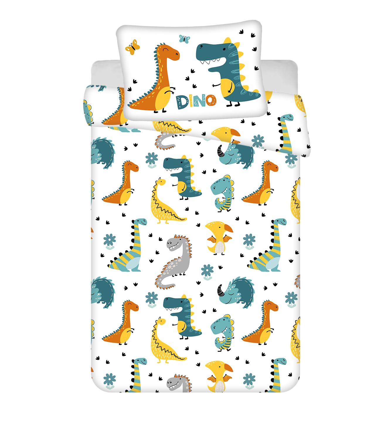 Jerry Fabrics Dino World Parure de lit pour bébé 100 x 135 cm