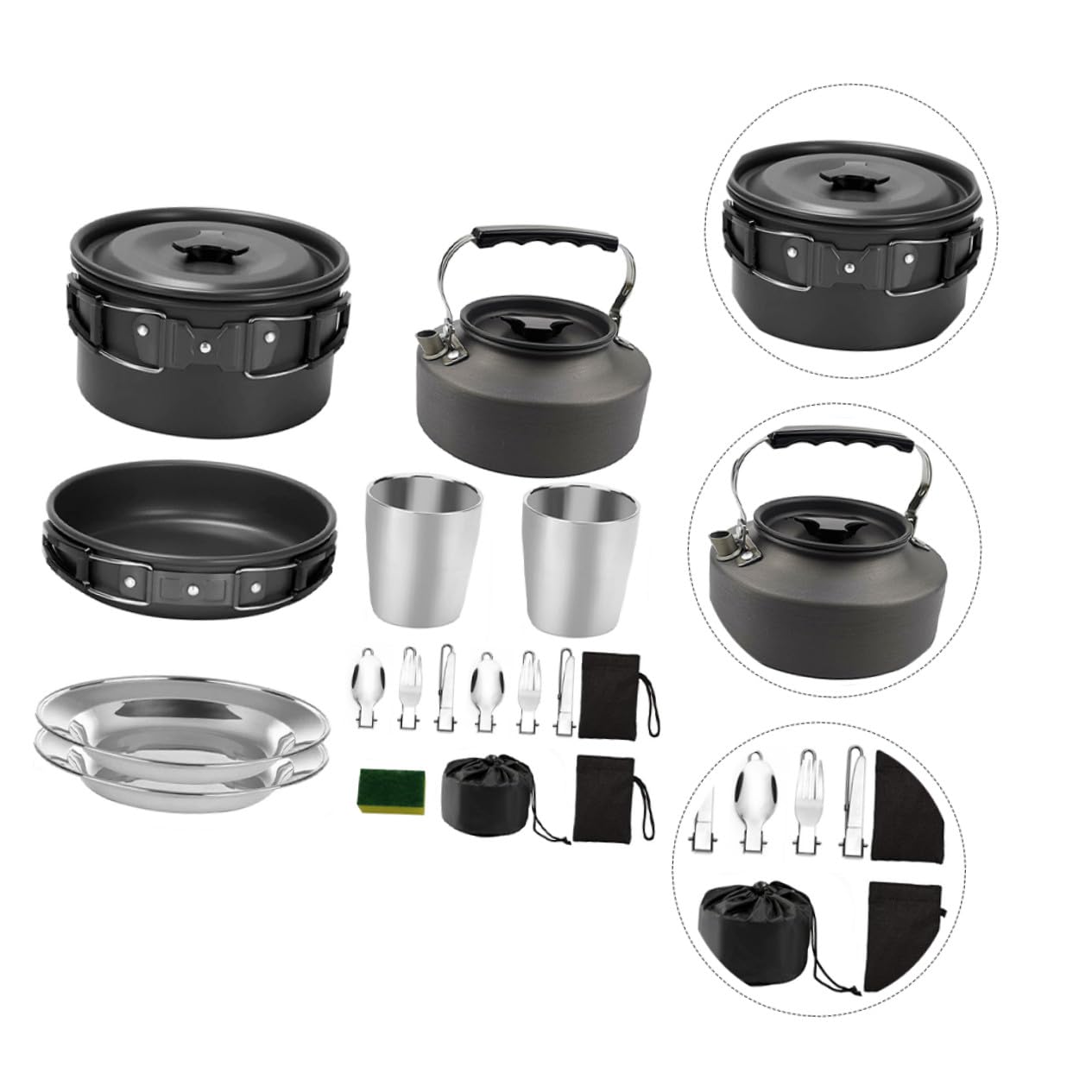 VICASKY Ustensiles Cuisine Camping Barbecue Réchaud Plat Vaisselle Ustensiles Randonnée