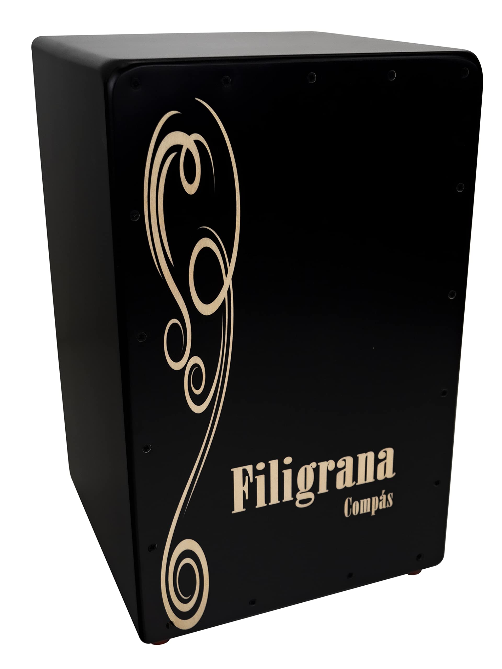 Cajon Flamenco Filigrana Compás Tapa Negra.