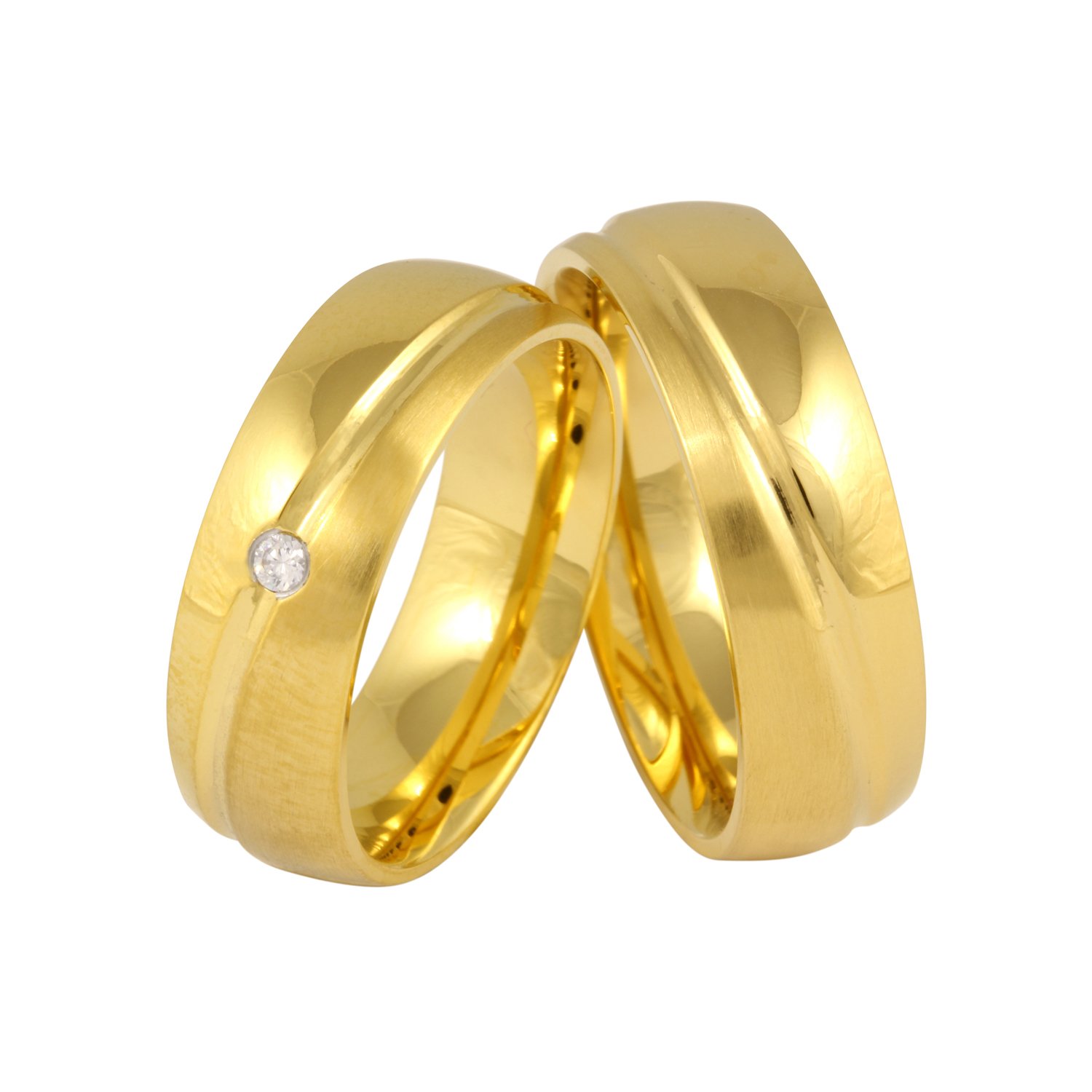 Juwelier Schönschmied - Unisex Partnerringe Eheringe Freundschaftsringe Hochzeitsringe Slema Edelstahl Zirkonia 17HDac - Kostenlose Wunschgravur mit AMAZON KONFIGURATOR online gestalten!