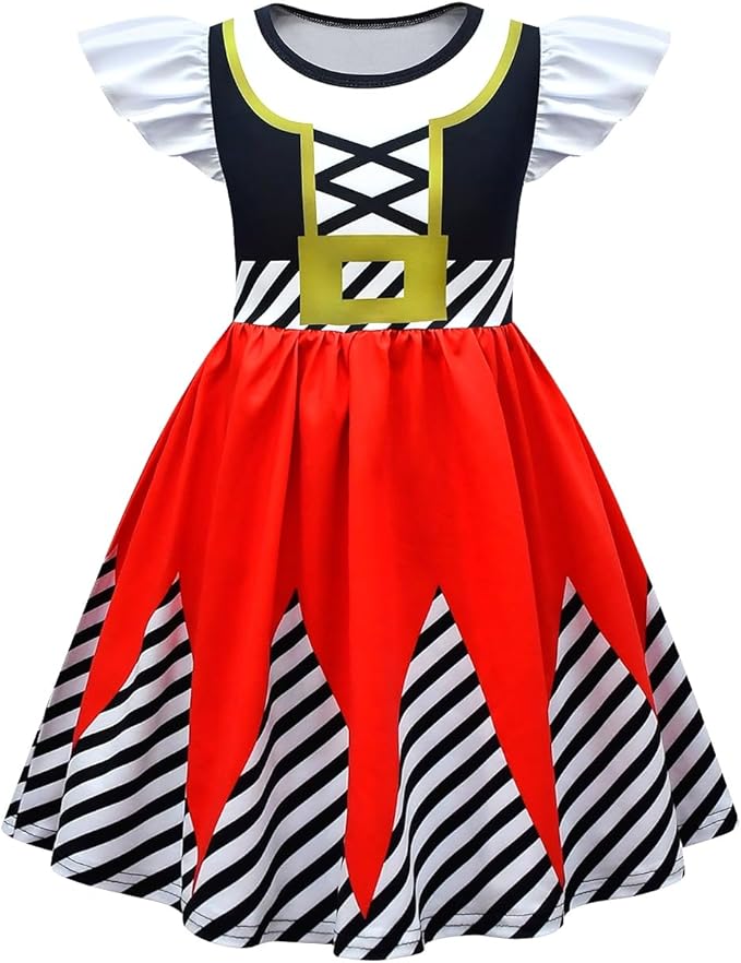 Garperkids Girls Piratee Buccaneer Princess Summer Casual Party Dress Outfits