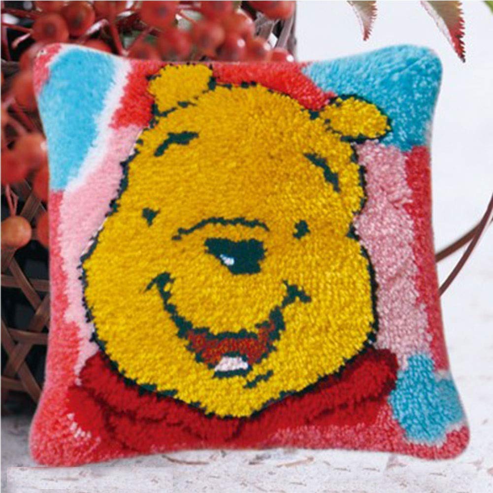 Gwendolyn DIY Latch hook rug kit Rug DIY Latch hook rug kit Rug Making Crafts For Kids/Adults Latch hook kit Crocheting Cushion Embroidery Winnie The Pooh 40 * 40cm home decor