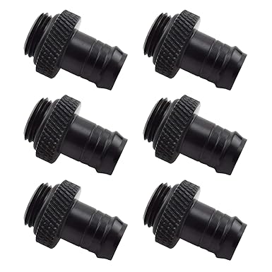 Dracaena.io 6 Pack G1/4" Thread to 3/8" Barb Fitting for Soft Tubing